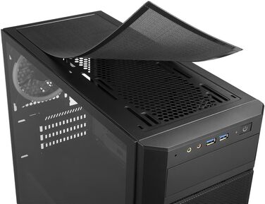 Корпус для ПК Sharkoon V1000 RGB Micro Tower, Micro-ATX, чорний