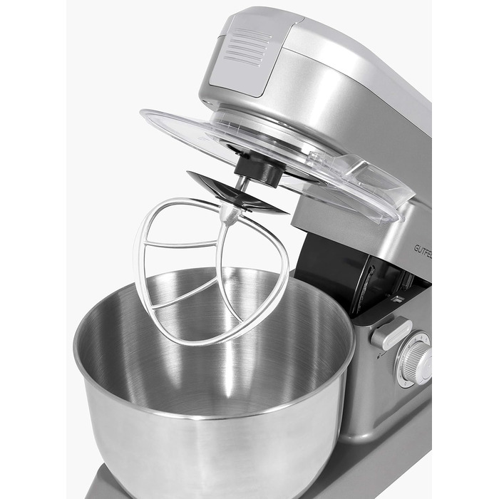 Кухонна машина GUTFELS KM 8102 roi | 1200 Вт | 10 швидкостей | 5 л чаша | Насадки: вінчик, гак для тіста, гак для збивання | Червона