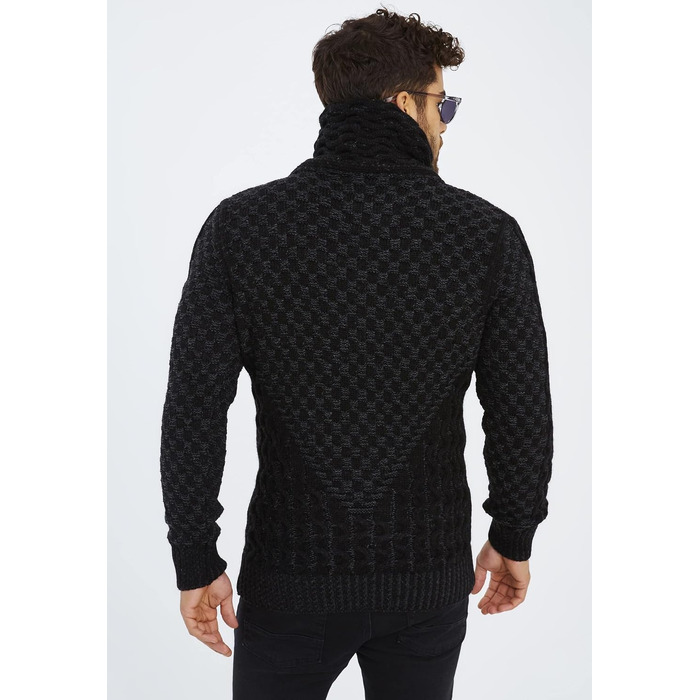 Чоловічий кардиган Eif Neson з в'язаного полотна на блискавці, Regular Fit, антрацитовий колір, для повсякденного та ділового стилю (3XL)
