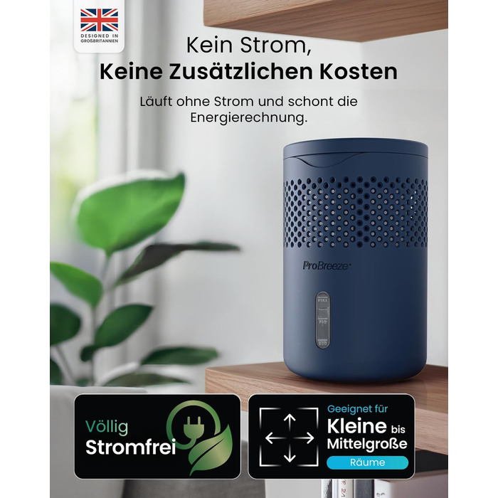 Pro Breeze Osmo: Безшумний осушувач повітря для дому – таблетки 700г (до 100 днів) – для кімнати, шафи, авто