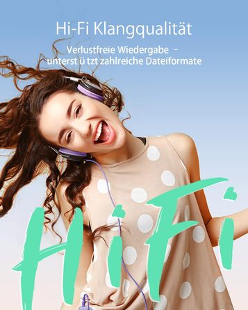 MP3-плеєр YOTON з Bluetooth 5.2, Hi-Fi звук, FM-радіо, диктофон, регулятор гучності, навушники, підтримка SD до 128 ГБ, фіолетовий