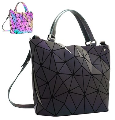 Геометричний гаманець жіночий світловідбиваючий, сумка крос-боді голографічна Geometrisches Portemonnaie CB-01-L