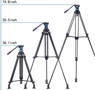 Штатив відео SIRUI SH15: компактний штатив для відеозйомки з 360° поворотним вузлом, висота 155 см, вантажопідйомність 10 кг, для DSLR, Camcorder, відеокамер