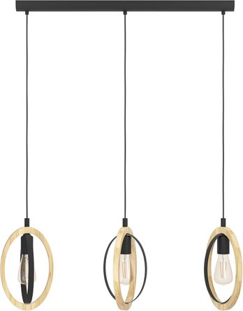 Торшер EGLO Basildon 1: дерев'яний торшер з абажуром, з вимикачем, E27, для вітальні, спальні, чорний, натуральний колір