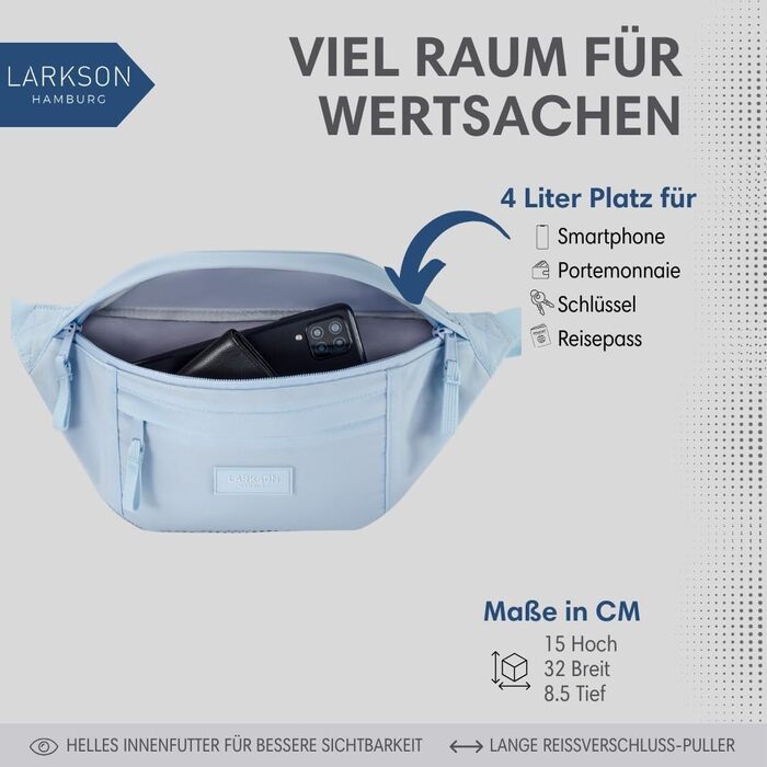 Поясна сумка LARKSON для жінок та чоловіків, бежевого кольору - Ole. Стильна поясна сумка для спорту, відпочинку на природі, міста, фестивалів. Зручна сумка через плече з водонепроникним покриттям (Ейсбліу)