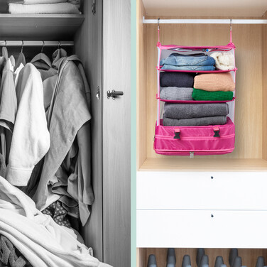Relaxdays Hanging Travel Organizer with 4 Compartments