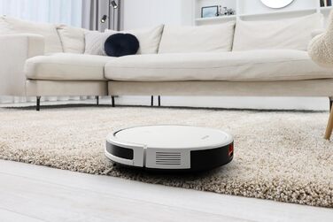 Робот-пилосос з функцією миття - для килимів, твердих поверхонь та шерсті тварин. З пультом дистанційного керування та стацією для зарядки. Робочий час до 120 хвилин, керування через додаток.