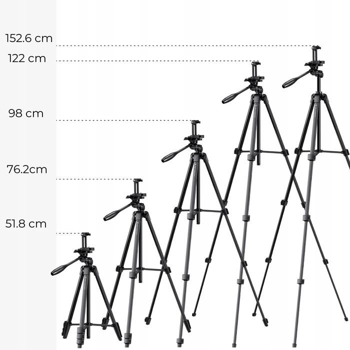 Штатив K&F Concept LEKKI KF09.125 B174A1, 152 см, чорний