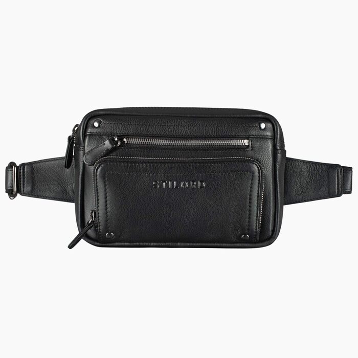 STILORD Сумка на пояс з екошкіри Vintage для чоловіків, жінок та дітей. Сумка через плече, на пояс, для подорожей, фестивалів, спорту. Чорний колір