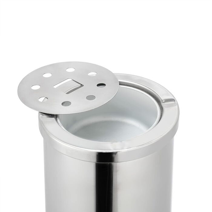 Металевий переносний попільничка Standaschenbecher з кришкою для внутрішнього та зовнішнього використання. Ідеально підходить для входу, виготовлений з нержавіючої сталі.