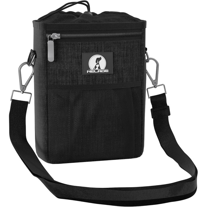 Мішок для ласощів для собак - міцний та водовідштовхувальний аксесуар для прогулянок та тренувань (Чорний) Black Edition