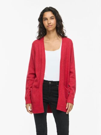 Кардиган Vila Feale VIRIL Basic Savvy Red1 (L) - жіночий в'язаний кардиган