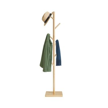 Relaxdays Bamboo Coat Rack with 8 Hooks