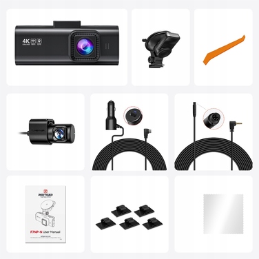 Автомобільний відеореєстратор REDTIGER F7NP 4K Dual DashCam з GPS, WiFi та суперконденсатором