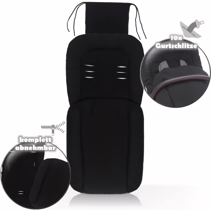 Stimo24 Footmuff/Summer Footmuff for Buggy, Stroller, Jogger (Black)
