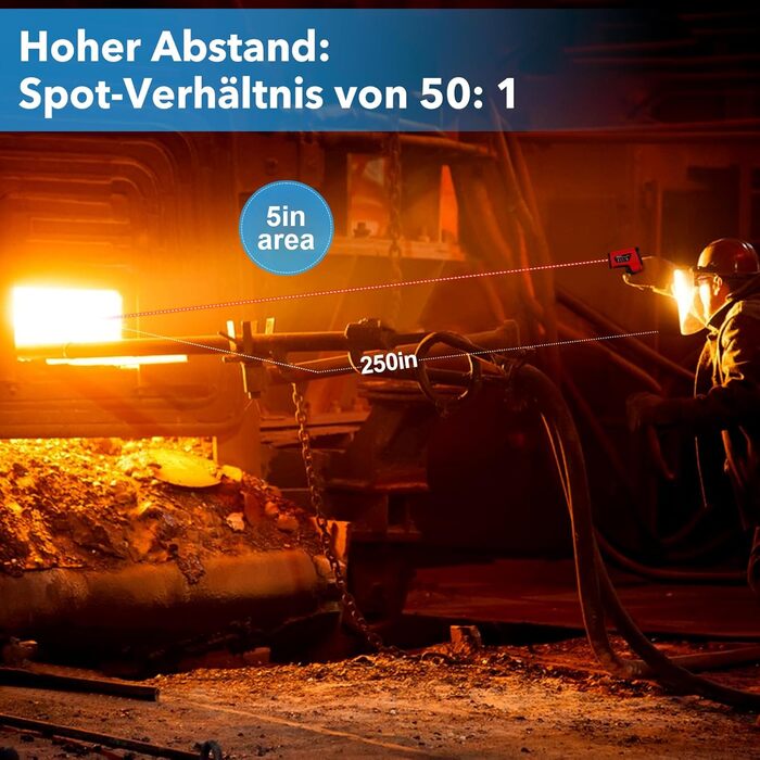 Інфрачервоний термометр MESTEK для вимірювання високих температур -40°C до 1600℃ з K-зондом, лазерний, LCD, з сигналізацією, для кулінарії, промисловості, HVAC, IR05A-Red