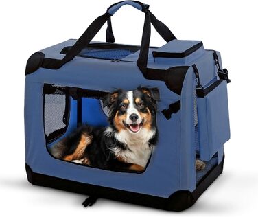 Транспортна переноска для собак та котів PET VIOLET, 62x42x44 см, синій колір