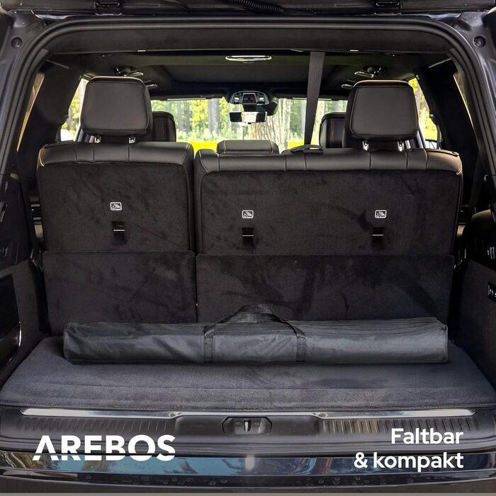 Складаний туристичний стіл Arebos 90x51,5 см, регулювання висоти 47-69 см, срібний | Для кемпінгу, саду, грилю, пікніка | З сумкою