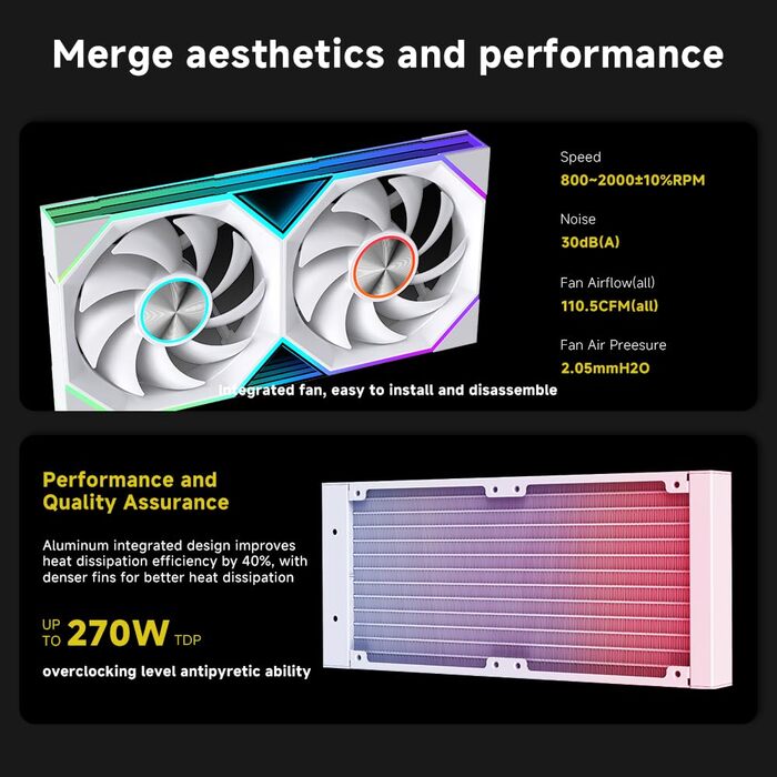 ProFlow AIO 240 - Водяне охолодження з LCD-дисплеєм для AM4/AM5 та Intel LGA1851/1700 (240мм, Чорний)