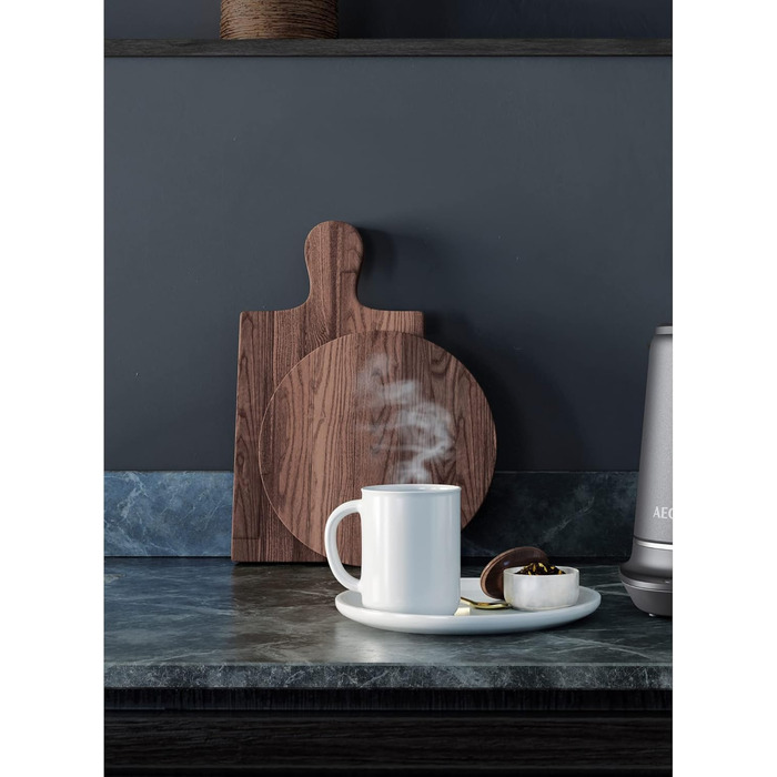 AEG K7-1-6BP Kettle (7 temperature settings, 3-fold safety switch-off, keep-warm function, 1.7 liters, drip stop, easy cleaning, 360° base, anti-slip coating, LED display, gray)