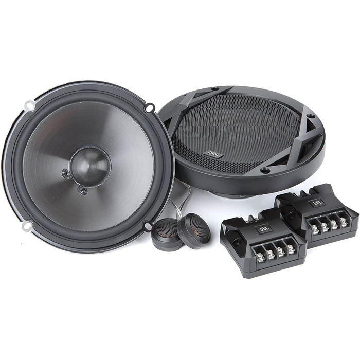 Автомобільна акустика JBL Club 6500C, 180 Вт, 2-смугові компонентні динаміки 16 см, шовкові твітери, кросовери, чорні