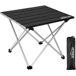 Складний кемпінговий стіл алюмінієвий портативний для пікніка та пляжу, чорний (S)