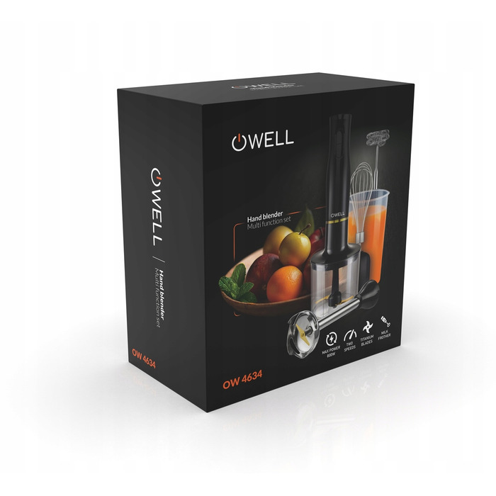 Ручний блендер OWELL OW4634 800 Вт, чорний