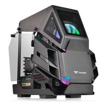 Корпус для ПК Thermaltake AH T200 Black, Micro-ATX, загартоване скло 3мм, Helikopter-дизайн, чорний