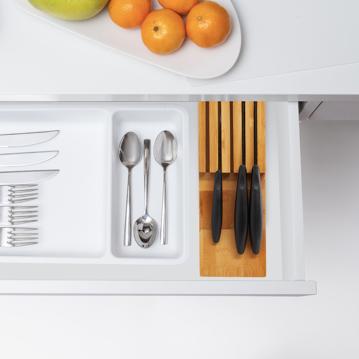 Relaxdays Bamboo Knife Organizer for 5 Knives