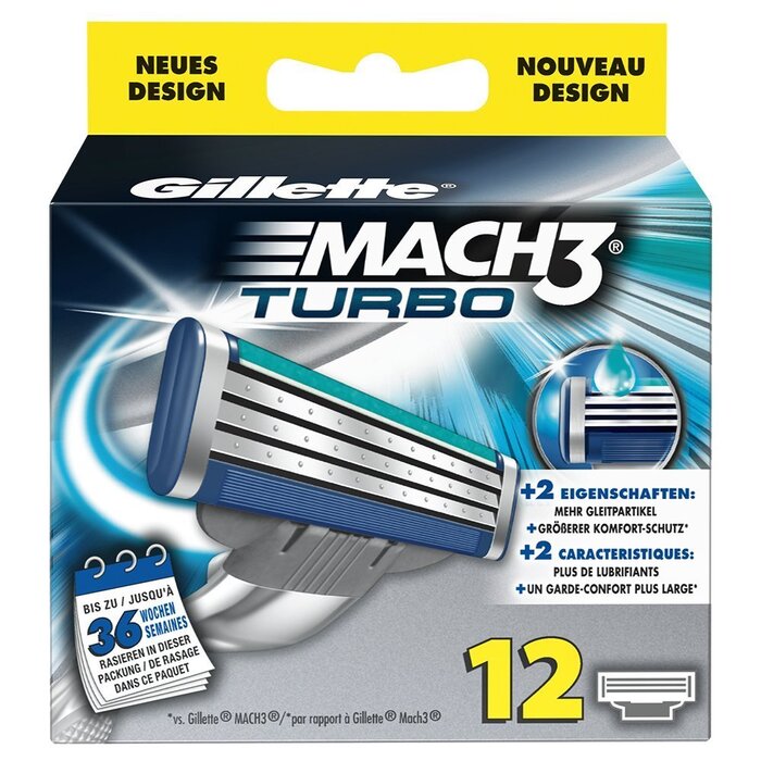 Смінні леза для бритви Gillette MACH3 Turbo, 12 штук