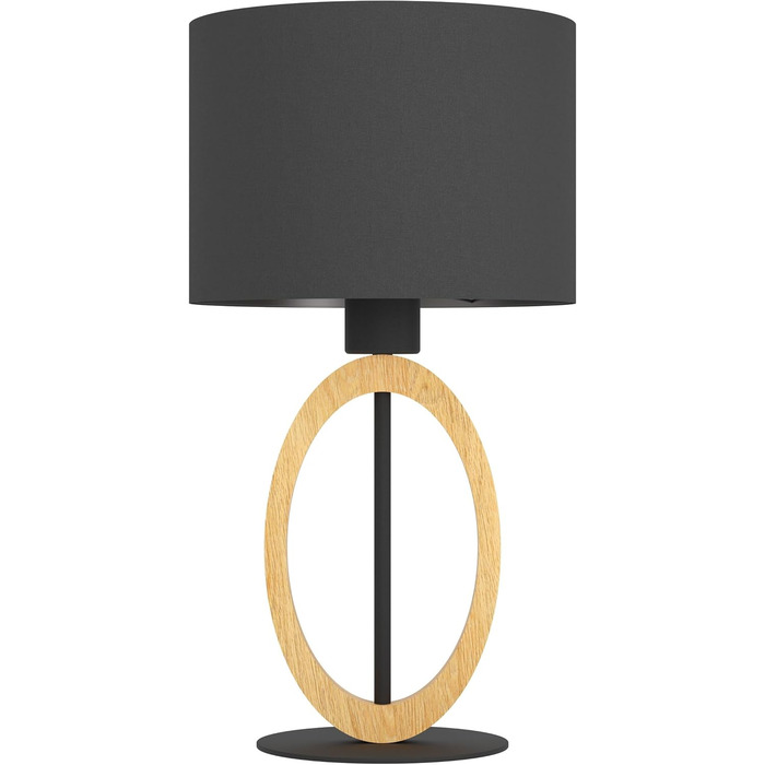 Торшер Eglo Basildon 1: дерев'яний торшер з абажуром, настільна лампа для вітальні, спальні, з вимикачем, E27