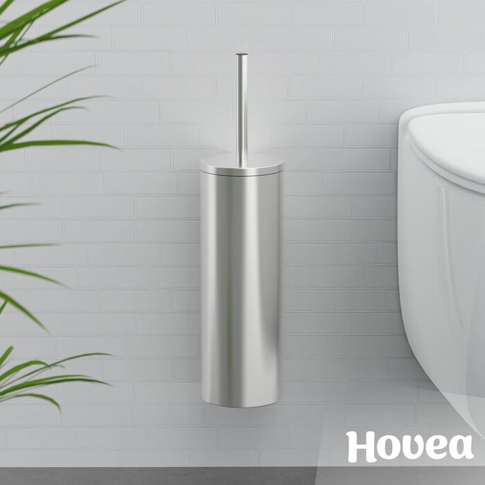 Набір щіток для унітазу Hovea 2 шт. на стіну, чорний колір - силікон та метал, без свердління, кріплення на стікер або шуруп, власник для щітки WC3620 (метал)