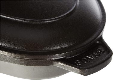 STAUB Овальна форма для запікання з кришкою, 23 см, 1 л, чавун, чорна, для всіх типів плит та духовки, індукція