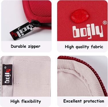 Органайзер для USB-накопичувачів та аксесуарів: водонепроникний чохол, 9 відділень, чорний (великий, червоний)