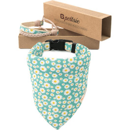 Pettsie Dog Collar with Bandana Cloth and Friendship Bracelet, Adjustable Sizes S, M, and L, Strong and Durable, Great Gift for Dog Lovers in Attractive Packaging, M, Pink (L (17.7 - 26 inches), Green)