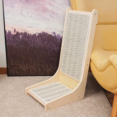 Котячий когтетоп PETKARAY L-подібний, 68 см, з сизалю, для стін та кутів, з котячою м'ятою та іграшкою