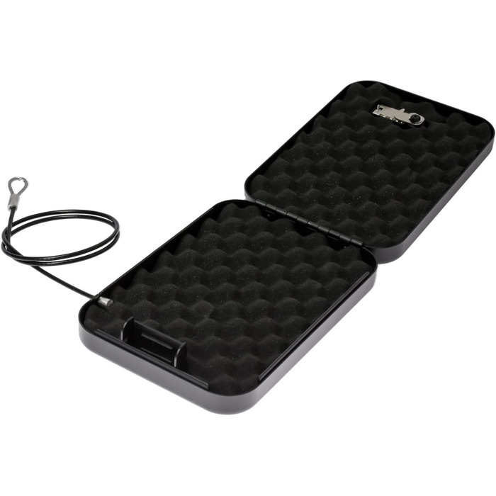 Сейф з кодовим замком HMF 316-02, переносна скринька для зберігання, чорний (24 x 16,5 x 4,5 см)