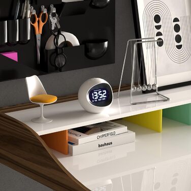 NEWGATE® Digital Centre of the Earth Clock (white with black LCD display) White With Black LCD Display