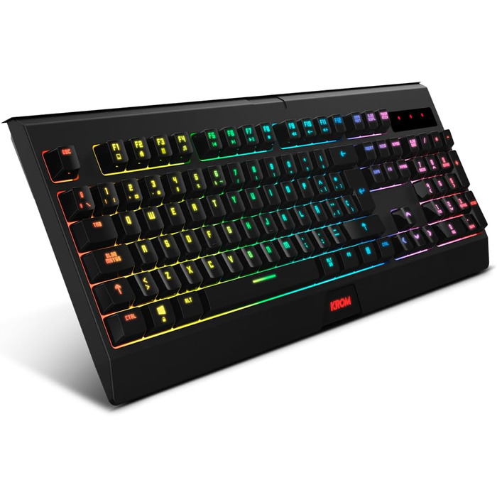 KROM Kabala – Бездротовий ігровий набір з RGB-клавіатурою та мишею, 6 Anti-Ghosting клавіш, 800-4800 DPI, іспанська розкладка, сумісний з PC, чорний