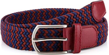 Плетене вітростійке полотно, еластичний ремінь на пояс для чоловіків/жінок/підлітків, багатокольоровий (винний, 90/95 см, L)