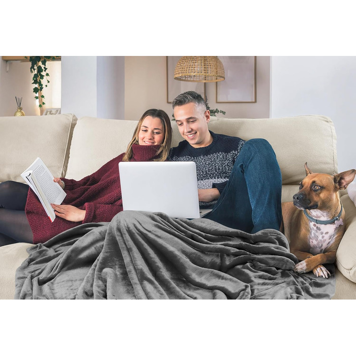 Плед Utopia Bedding: теплий та м'який флісовий плед 200x150 см сірого кольору для ліжка, дивана та крісла