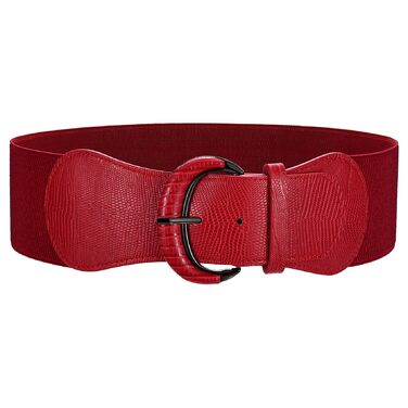 Жіночий широкий еластичний пояс WERFORU для суконь, червоний (58-66 см)