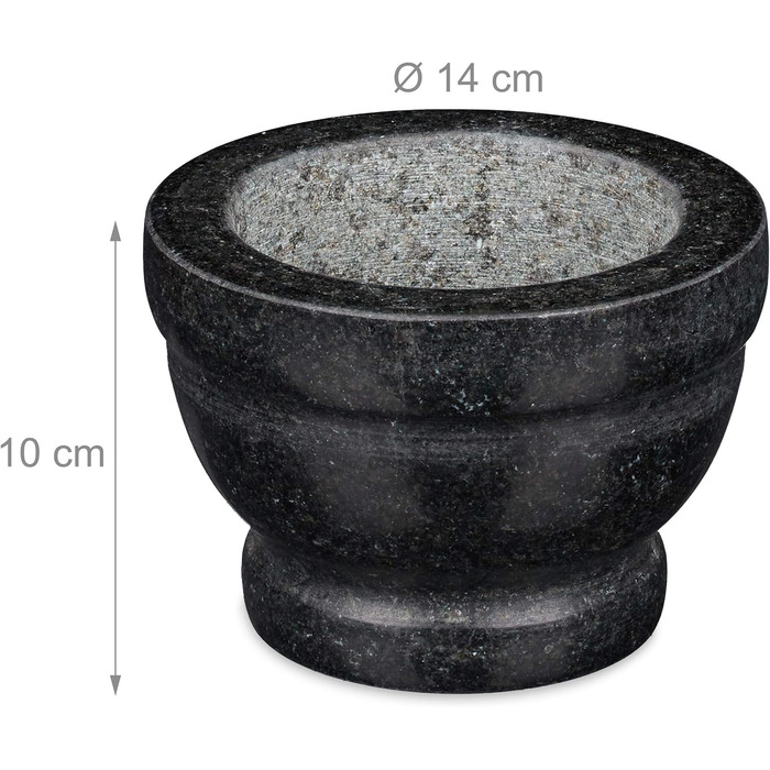 Морська гармата Relaxdays з пестиком, сірого кольору, 14 см, 400 мл - для спецій та трав