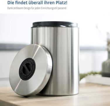 Контейнер для кави Xavax на 1 кг (з ложкою, з нержавіючої сталі, герметичний) срібний, One Size