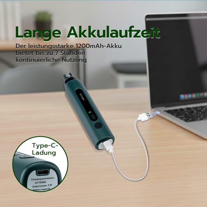 Електричний точилка для кігтів собак 5-ступінчатий з LED-підсвіткою, тихий, перезаряджуваний, потужний точилка для кігтів для домашніх тварин, для собак та котів малих та середніх порід