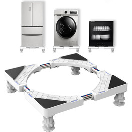 DEWEL Washing Machine Base, Bear Load 300kg, Adjustable Washing Machine Pedestal for Refrigerator, Dryer, Freezer, Length 43-67cm, Height 10-13cm