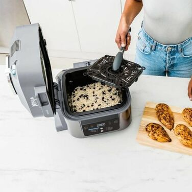 Мультиварка Ninja Speedi 10-в-1: Rapid Cooker & Air Fryer, 5.7L, ON400UK, сірий колір, 10 функцій (Air Fry, Steam, Grill, Bake, Roast, Sear, Slow Cook)