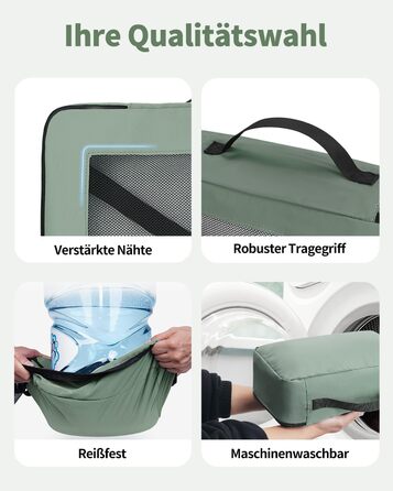 Набір органайзерів для валізи ECOHUB 7 шт., тревел-куби з блискавкою, з переробленого PET, зелений колір