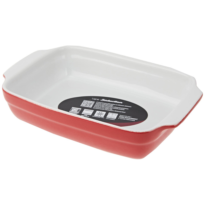 Форма для запікання Crealys з керамічними ручками, 25 x 15 x 5 см, колір Полуниця