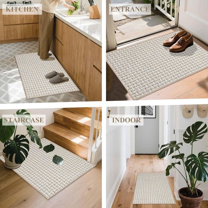 Килимок для дому, антиковзаюча підлога, килимок для входу, 60x90 см, золотий